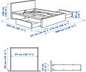 Ikea Мальм 200x160 (4 ящика, белый, Лурой) 692.110.24