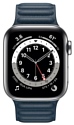 Apple Watch Series 6 GPS + Cellular 40mm Stainless Steel Case with Leather Link