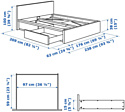 Ikea Мальм 200x160 (2 ящика, коричневый, без основания) 492.108.98