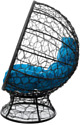 M-Group Кокос на подставке 11590403 (черный ротанг/голубая подушка)