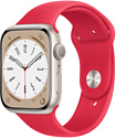 Apple Watch Series 8 45 мм (алюминиевый корпус, спортивные силиконовые ремешки S/M + M/L)