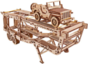 Wood Trick Прицеп-автовоз с военным кабриоджипом 1234-18