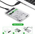 USBTOP SATA – USB-C – USB3.0 (пластик, прозрачный)