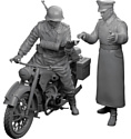 Звезда Немецкий тяжелый мотоцикл Р-12 с водителем и офицером