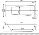 Excellent Wave Slim 170x75 с ножками