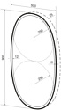 Wellsee  7 Rays' Spectrum 172201600, 50 х 90 см (с сенсором и регулировкой яркости освещения)