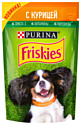 Friskies (0.085 кг) 24 шт. консервированный полнорационный для взрослых собак, кусочки с курицей в подливе