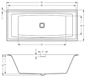 Riho Still Square LED 170x75 BR0200500K00131