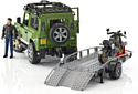 Bruder Land Rover Defender Station Wagon featuring traile 02598