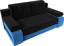 Лига диванов Денвер 115535 (велюр, черный/голубой)