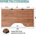 Millwood Каир 2 с вырезом 160x80x74 (дуб табачный Craft/металл черный)