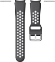 Rumi Sport N-style силиконовый для Samsung Galaxy Watch4/5 (20 мм, черный/серый)