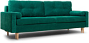 Divan Динс Velvet Emerald 218 см (велюр, зеленый)