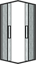 Grossman Cosmo 80x80x195 300.K33.02.8080.21.02 (черный матовый/шиншилла стекло)