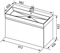 Aquanet Тумба Нью-Йорк 100 с умывальником Slim Synergy 100 (орех)