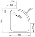 Radaway Siros E Compact 90x80 (левый) (SBE8917-L)