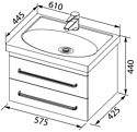 Aquanet  Сиена 60 (белый, подвесной, 2 ящика)