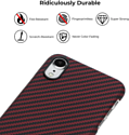 Pitaka MagEZ для iPhone Xr (twill, черный/красный)