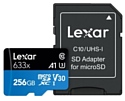Lexar microSDXC Class 10 UHS-I U3 A1 V30 633x 256GB + SD adapter
