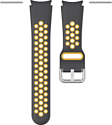 Rumi Sport N-style силиконовый для Samsung Galaxy Watch4/5 (20 мм, черный/желтый)