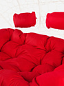 M-Group Лежебока 11180106 (с белым ротангом/красная подушка)
