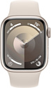 Apple Watch Series 9 41 мм (алюминиевый корпус, звездный свет/звездный свет, спортивный силиконовый ремешок M/L)
