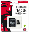 Kingston Canvas Select microSDHC Class 10 UHS-I U1 16GB + SD adapter (SDCS/16GB)