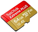 SanDisk Extreme PLUS microSDXC Class 10 UHS Class 3 V30 A2 170MB/s 64GB + SD adapter