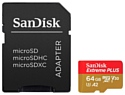 SanDisk Extreme PLUS microSDXC Class 10 UHS Class 3 V30 A2 170MB/s 64GB + SD adapter