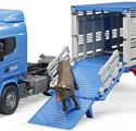 Bruder Scania R-Series livestock transporter with one cow 03549