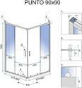 Rea Punto 90x90 (черный/прозрачное стекло)