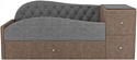 Лига диванов Джуниор 120x61 102207 (рогожка, серый/коричневый)