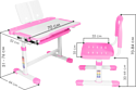 Anatomica Vitera + стул + выдвижной ящик + подставка (белый/розовый)