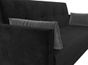 Лига диванов Лига-018 117850 (велюр черный/подушки серый)
