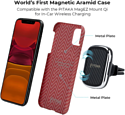 Pitaka MagEZ для iPhone 11 (herringbone, красный/оранжевый)