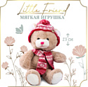 Milo Toys Little Friend Мишка в шапке и шарфе 9905643 (розовый)