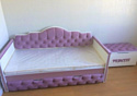 Настоящая мебель Иллюзия 80x170 с дополнительным спальным местом (вельвет)