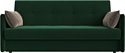 Лига диванов Лига-018 117842 (велюр зеленый/подушки коричневый)