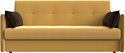 Лига диванов Лига-018 117857 (микровельвет желтый/подушки коричневый)