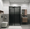 Grossman Classic 110x90x195 120.K33.04.1190.21.10 (черный матовый/тонированное стекло)