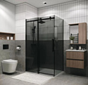 Grossman Classic 110x90x195 120.K33.04.1190.21.10 (черный матовый/тонированное стекло)
