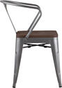 Stool Group Tolix ARM wood c подлокотниками (серебристый)