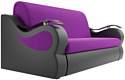 Лига диванов Меркурий 100349 100 см (микровельвет фиолетовый/экокожа черный)