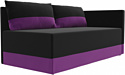 Лига диванов Никас 105206 (правый, черный/фиолетовый)
