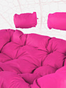 M-Group Лежебока 11180108 (с белым ротангом/розовая подушка)