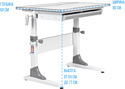 Anatomica Study-80 + стул + выдвижной ящик с серым стулом Lux-01 (белый/серый)