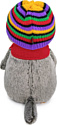 BUDI BASA Collection Басик в полосатой шапке с шарфом Ks25-169 (25 см)