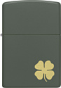 Zippo Four Leaf Clover Green Matte 49796