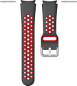 Rumi Sport N-style силиконовый для Samsung Galaxy Watch4/5 (20 мм, черный/красный)