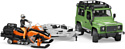 Bruder Land Rover Defender and Snowmobile Model Jeep 02594